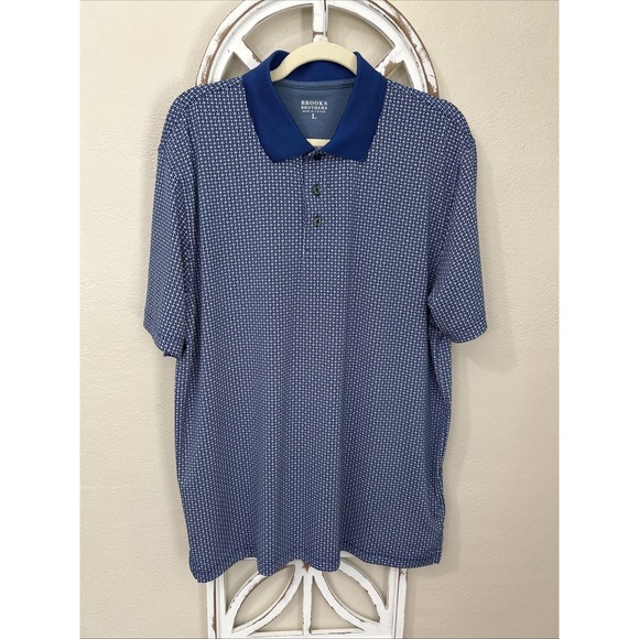 Brooks Brothers Other - Brooks Borthers MENS LARGE Blue Stretch Golf Polo Shirt
